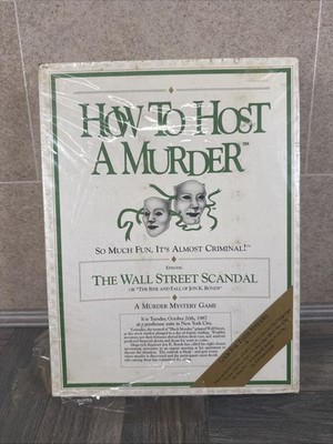 Vintage How To Host A Murder The Wall Street Scandal Spiel 1991 Brandneu Versiegelt