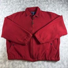 Vintage 90 s Polo Sport Ralph Lauren Fleece Full Zip Jacket Red Size L USA Made