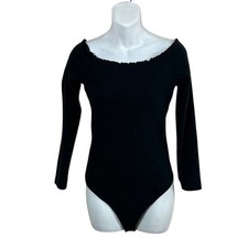 Abercrombie Fitch Black Long Sleeve Bodysuit size L