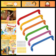17.1" Metal Monkey Bars - Indoor Outdoor Playground Handles, Climbing Frame Acce