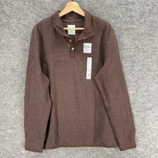 New Sonoma Sweater Pullover Men XL Brown The Supersoft Quarter-Snap Fleece Knit