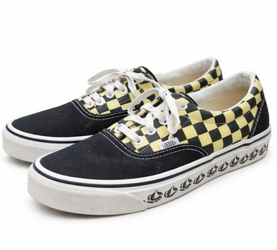 Vans BMX Era Checkerboard Shoes Yellow Black Thumbs Up Mens 6 Womens 7.5