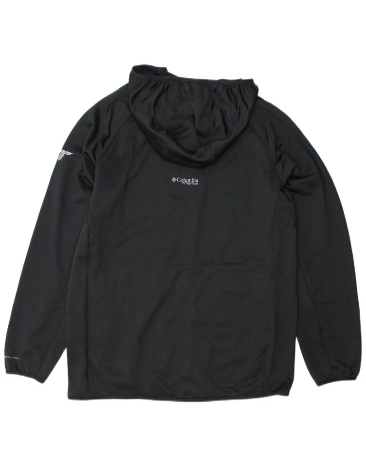 COLUMBIA Mens Titanium Graphic Zip Hoodie Sweater Large Black Polyester CD06 - Image 2 of 3