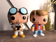 Back to the Future Marty McFly & Doc Brown Funko Pop Set Loose Authentic
