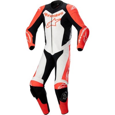 Herren Motorrad Kombi 52 - Alpinestars GP Force Lurv Einteiler - fluorot-weiß