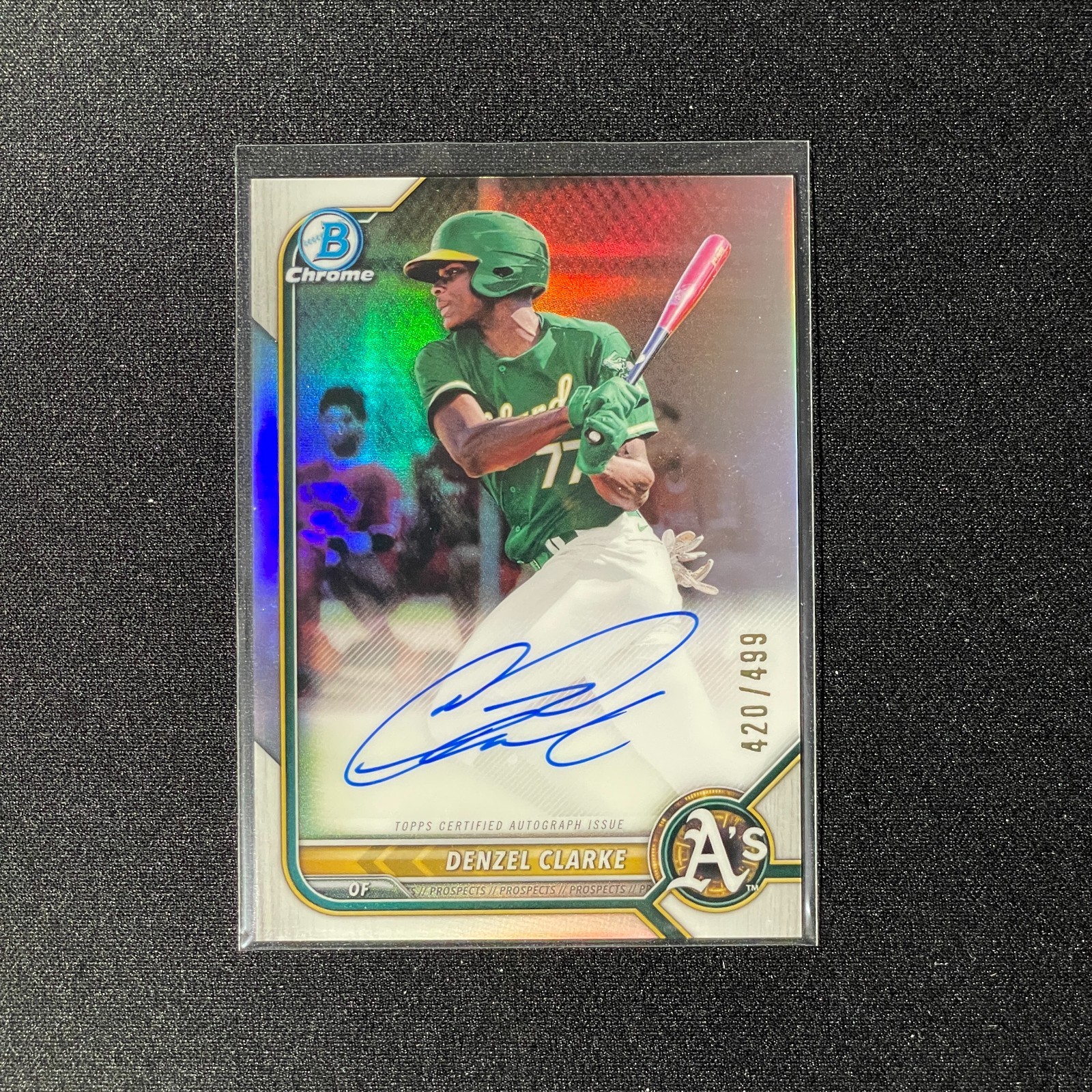 2022 Bowman Chrome Denzel Clarke #CPA-DC Prospect Auto Refractor 420 /499