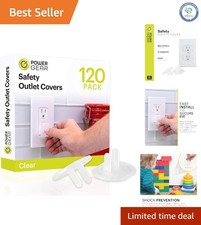 Clear Electrical Outlet Covers - Easy Install Child Proof Plug Covers 120 Count