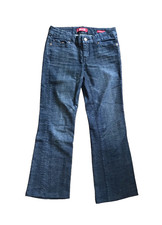 SEVEN 7 Women's Boot Cut Jeans Low Rise Flat Front Stretch Medium Wash Size 2