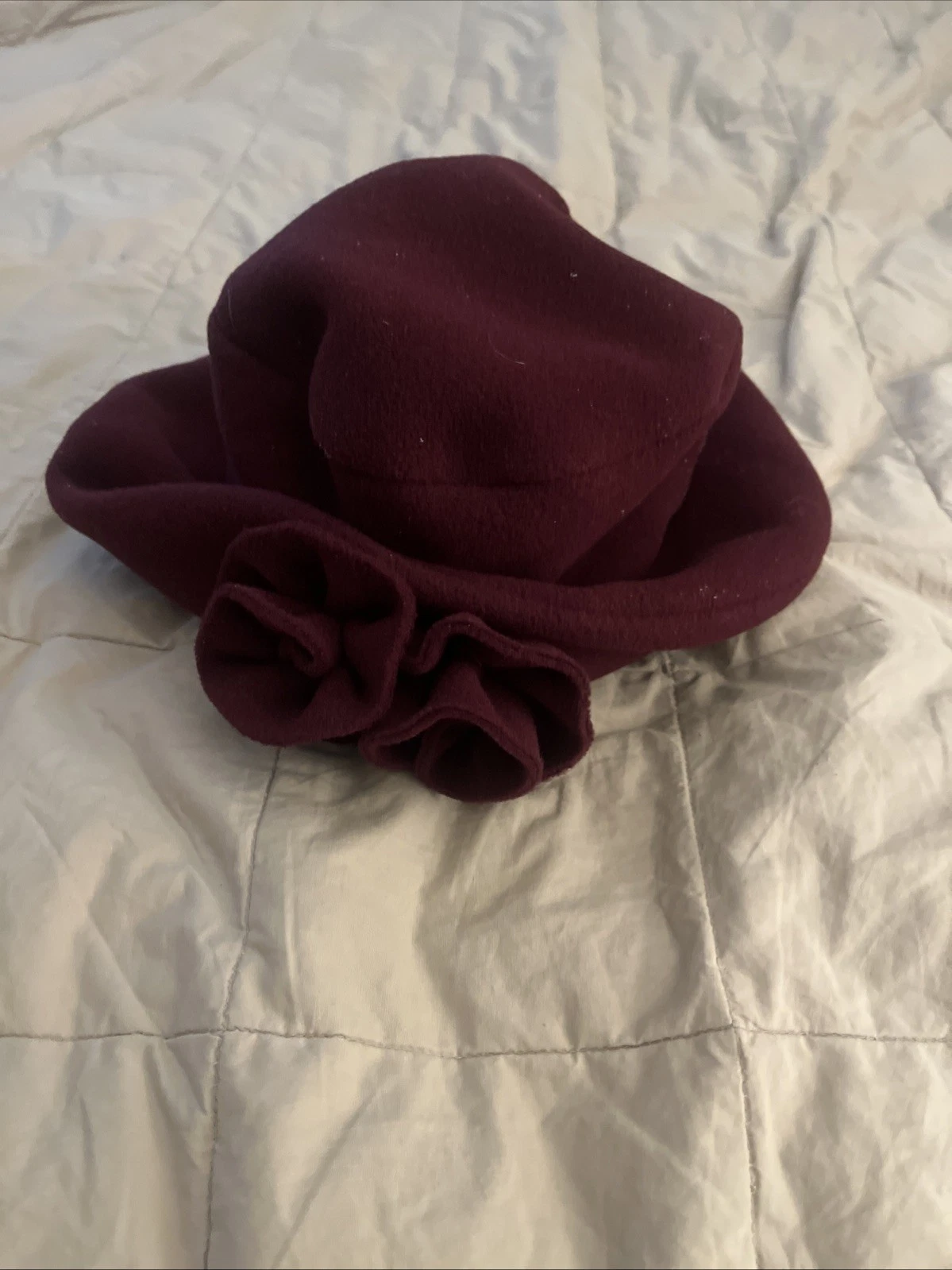 The Melinda Burgundy Fleece Hat Made In Chicago By Strong Wear