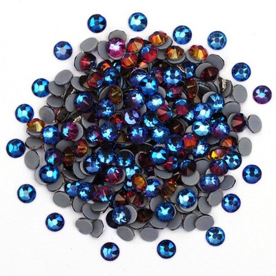 Bermuda Blue Flat Back Rhinestones Hotfix Iron On Crystals Strass Glass Stone