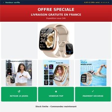 Montre Connectée Femme Homme IP68 1,83" Smartwatch Sport Android iOS