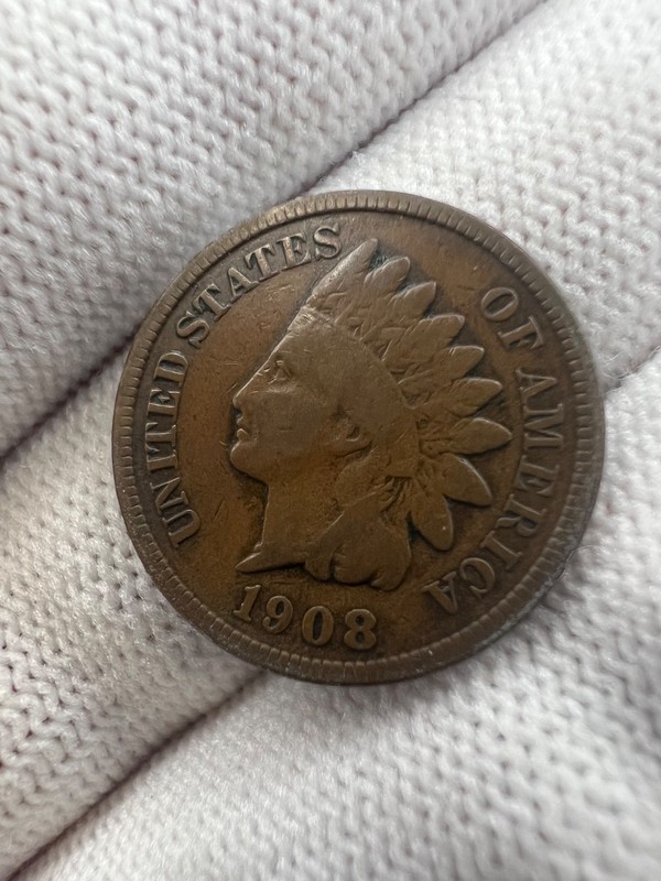 1908-S INDIAN HEAD CENT, VG/F   ~  NICE SEMI-KEY WITH LOVELY GOLDEN-BROWN TONES