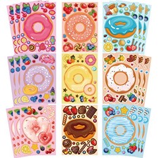 27 Sheets Make a Face Stickers for Kids Make Your Own Dessert Sticker  Donut