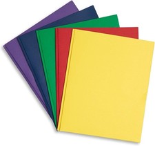 100 Paper Two Pocket Folders with Prongs, 2 Pocket Folders Bulk 100 Pack, Ass...