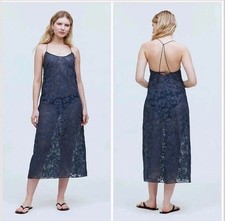 Madewell Floral Halter Cover-Up Midi Dress Deep Shadow Swim Coverup Size M NWT