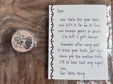 Metal Pink Enamel Metal Tooth Fairy Box w/ Note Ganz New