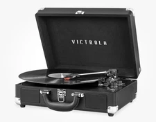 Victrola Vintage 3-Speed Bluetooth Portable Suitcase Record Player VSC-550BT-BLK