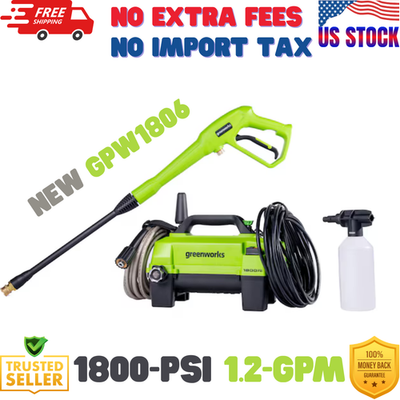 #ad Greenworks 1800 PSI 1.2 GPM Cold Water Electric Pressure washer with 2 Spray Tip $75.57