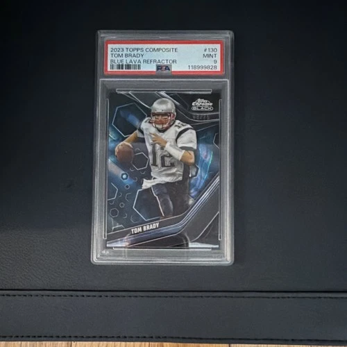 Topps Composite Chrome Black Tom Brady #130 Blue Lava Refractor /75 PSA 9