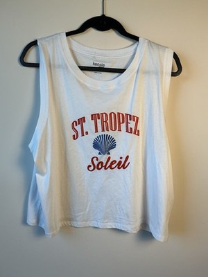 NWT Kensie Jeans St. Tropez Detail Tank Top Sz Lg Summer