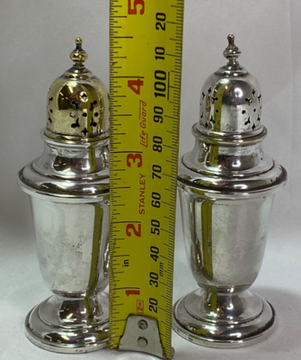 Vintage Gorham Sterling Silver Salt Pepper Shakers Pattern 758