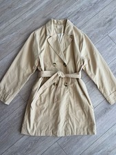 Zara Girls Beige Double-Breasted Belted Trench Coat Size 13 14