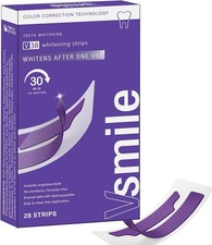 VSmile V38 Teeth Whitening Strips, 28 Count   Peroxide-Free Purple Color