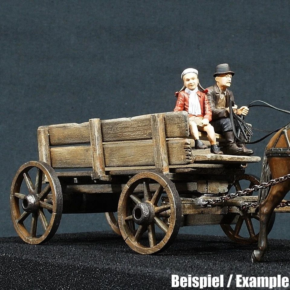 LASER CREATION-WORLD Pferdewagen in 1:35 - Laser Cut Bausatz aus Holz - Modellbau & Diorama Zubehör