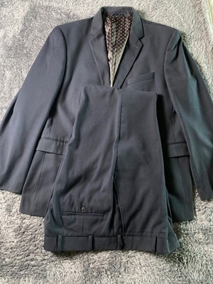 U.S. Polo Assn. Jacket 44R  Pants 36x32 Navy 2 Piece Suit Polyester/Rayon