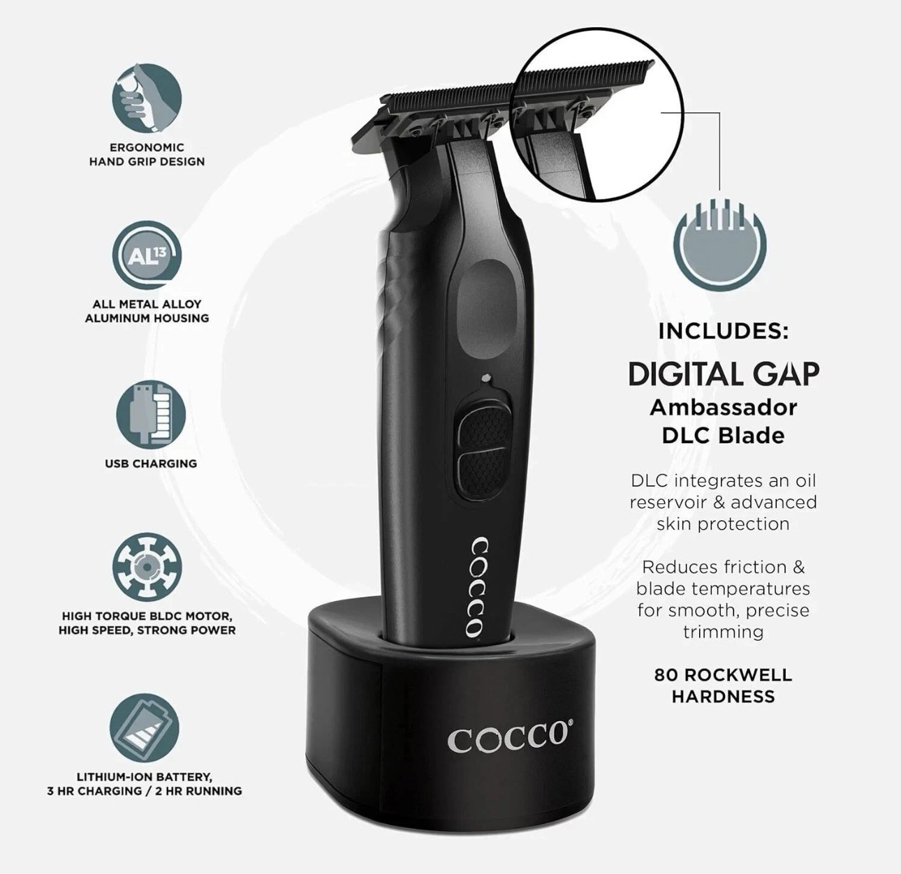 Cocco Veloce Pro Cordless Trimmer Digital Gap Ambassador DLC