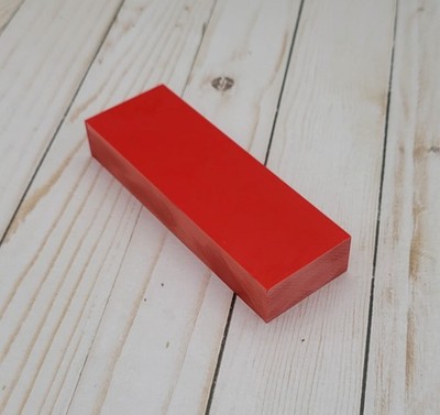 G10 RED 1''x 2'' X 6''  KNIFE / GUN HANDLE SCALE MATERIAL G-10