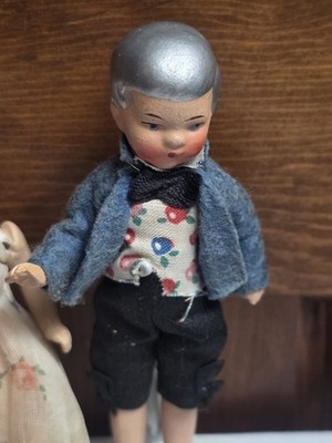 Antique PR HERTWIG German Bisque Dollhouse Miniature Dolls MAN