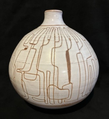 Robert Auguste  1973 Signed French Studio Pottery Vase 20cmx18cm