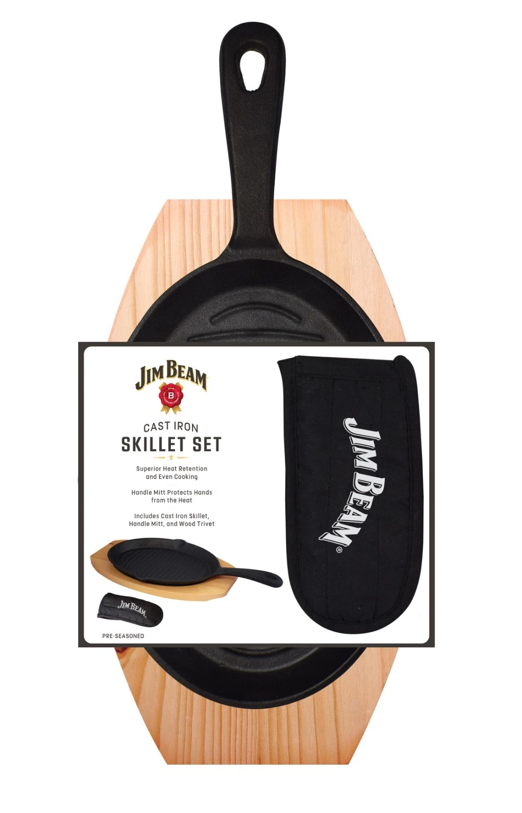 Jim Beam Pre-seasoned Cast Iron Skillet Set - Great Deal!
Opens in a new window or tab