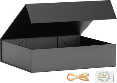 Gift Boxes with Lids, 11.5x7.8x3 In Black Gift Box for Presents Magnetic Closure