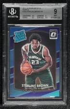 2017 Donruss Optic Rated Rookie Purple Prizm Sterling Brown #165 BGS 9 MINT 0q3