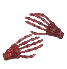 Skeleton Hand Hair Pin Clip Slide Large Barrette Bow Gothic Goth Horror Red Gift