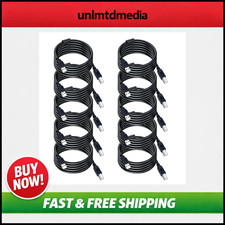 10FT USB 2.0 Printer Cable 10-Pack, High Speed Type A to B Cord for Printers/Sca