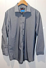 J Ferrar Slim Stretch Fit Mens Button Down Shirt Sz L, 16-16 1/2, 32-33 Gray