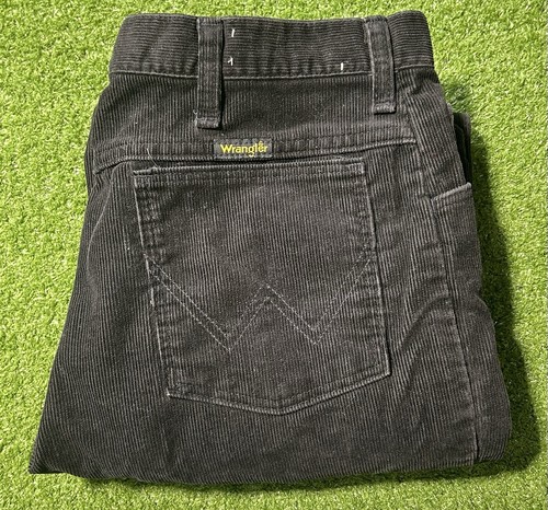 Wrangler, Vintage Wrangler Corduroy Pants Mens 35x32 Bootcut Flare Black Made in USA