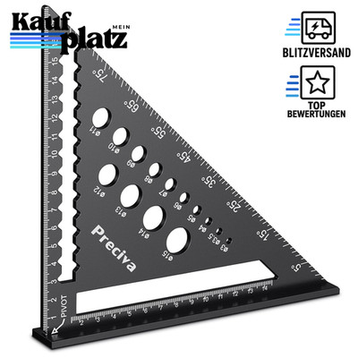 Winkelmesser Multifunktional Anschlagwinkel Metall Aluminium 18cm 45 90 Grad