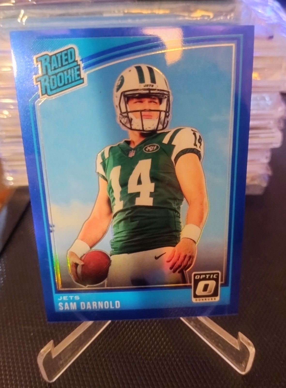 Sam Darnold 2018 Optic #151 Rated Rookie Blue Prizm Parallel Serial #/149 HOT!