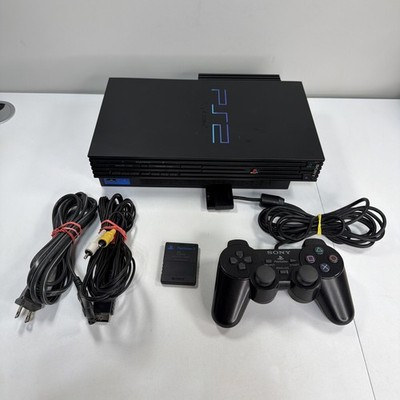 Sony PlayStation 2 Fat Black SCPH-39001 Console PS2 + Controller & Network Adapt