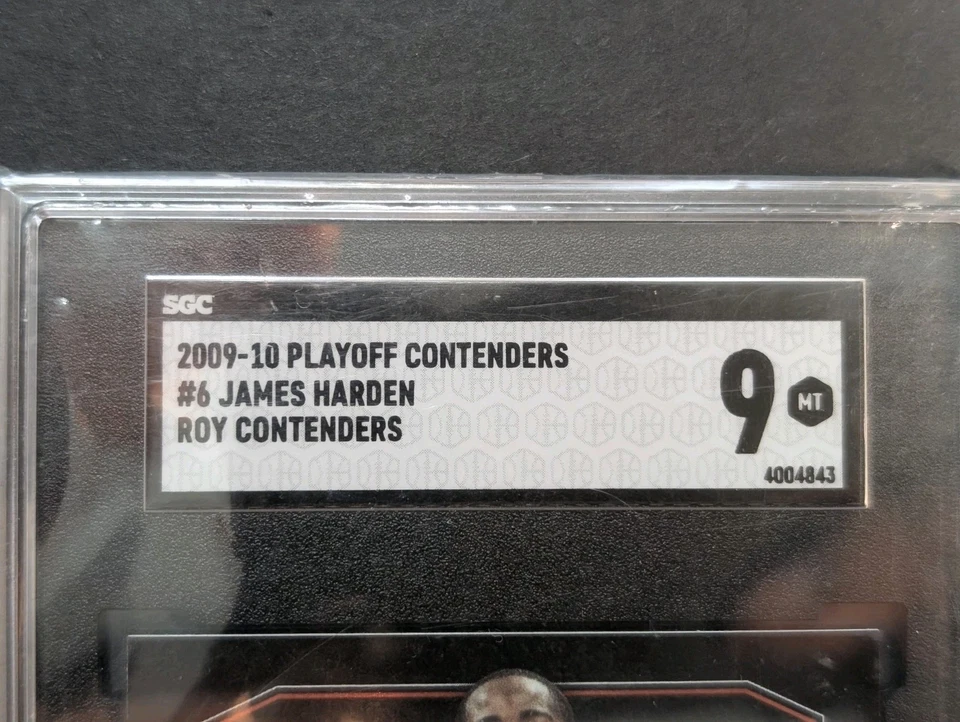 🏀🔥SGC 9 MINT 2009 PLAYOFF CONTENDERS JAMES HARDEN #6 ROY THUNDER NETS🏀🔥 - image 3 of 4