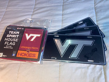 ipg Team Sports 28 x 40  Virginia Tech Hokies Flag and (3) License Plates  NEW