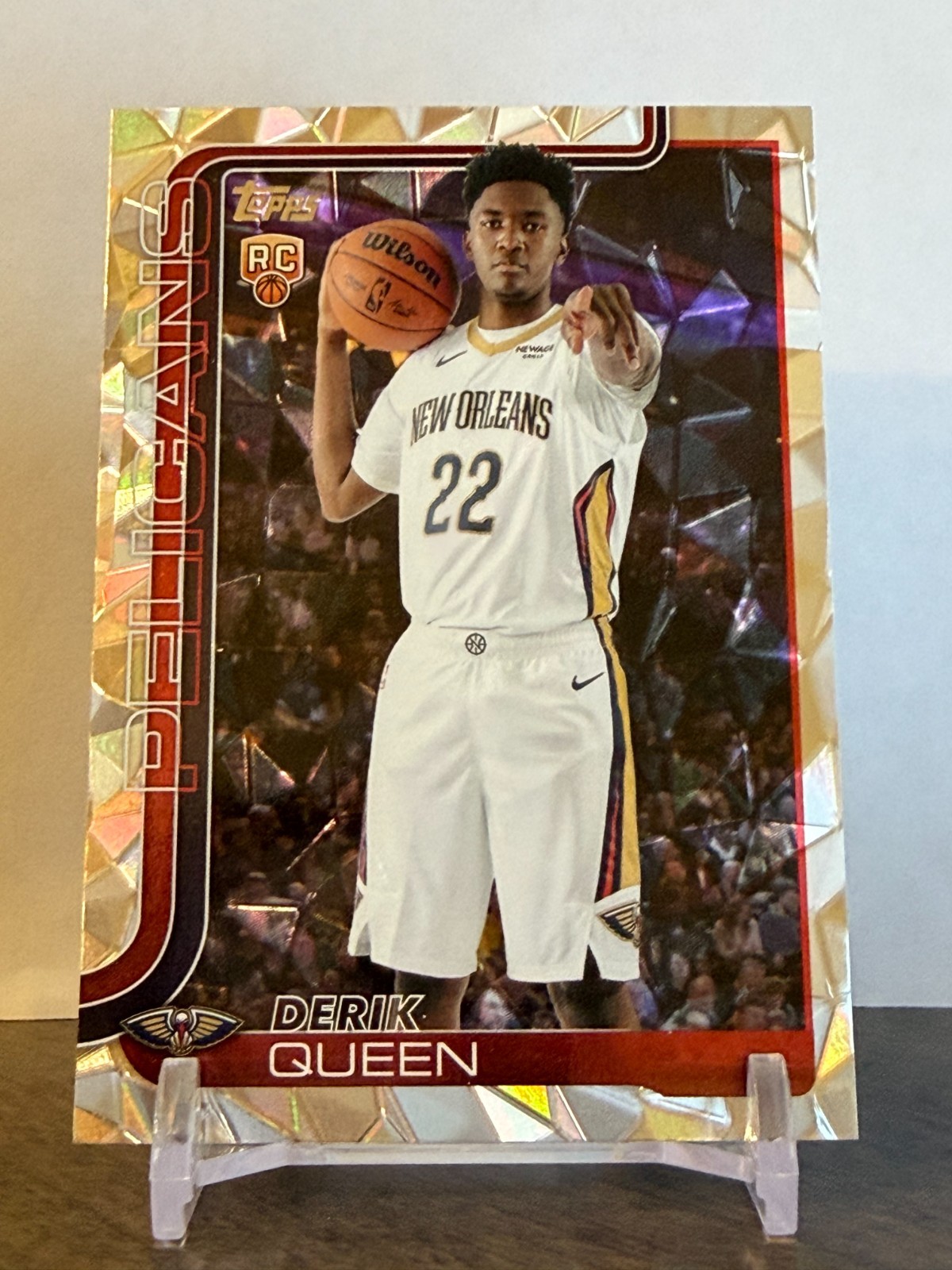 2025-26 Topps Flagship Derik Queen Silver Diamante Foil RC #213 Pelicans