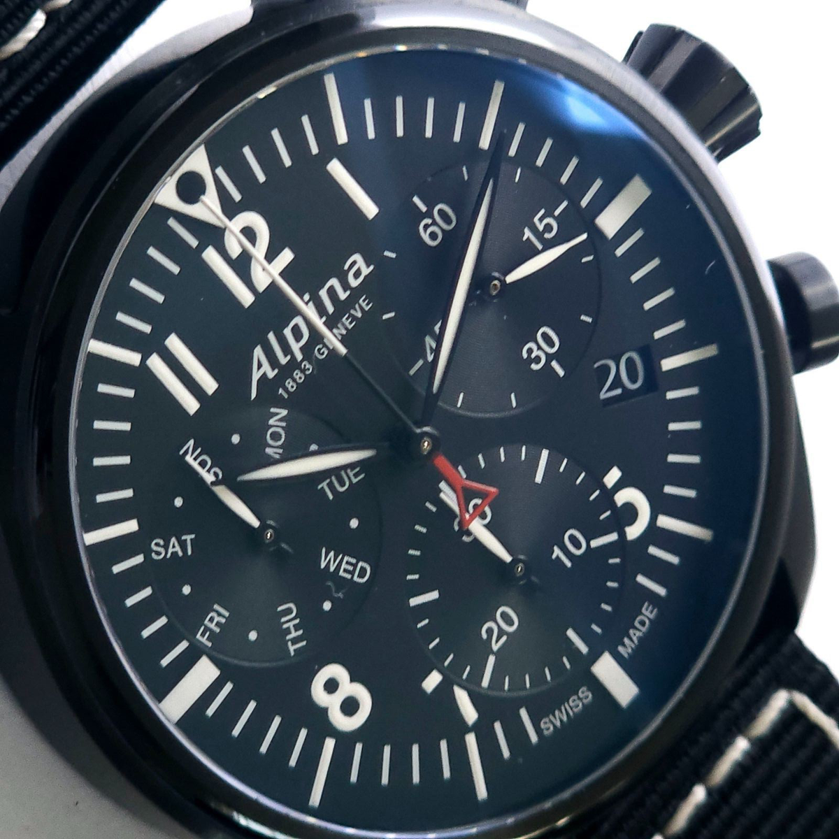 Alpina AL-371BB4FBS6 Men's Startimer Pilot Black Dial Quartz Watch