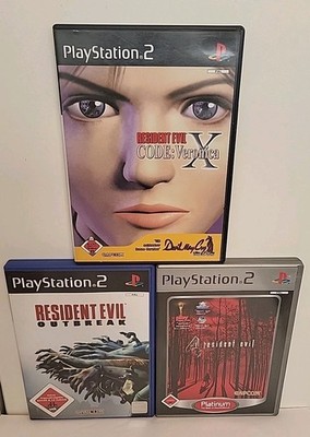 Resident Evil Outbreak, Resident Evil 4, Code Veronica X  PS2 Sony PlayStation 2