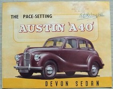 AUSTIN A40 DEVON SEDAN USA Market Car Sales Brochure c1948 #A411/2
