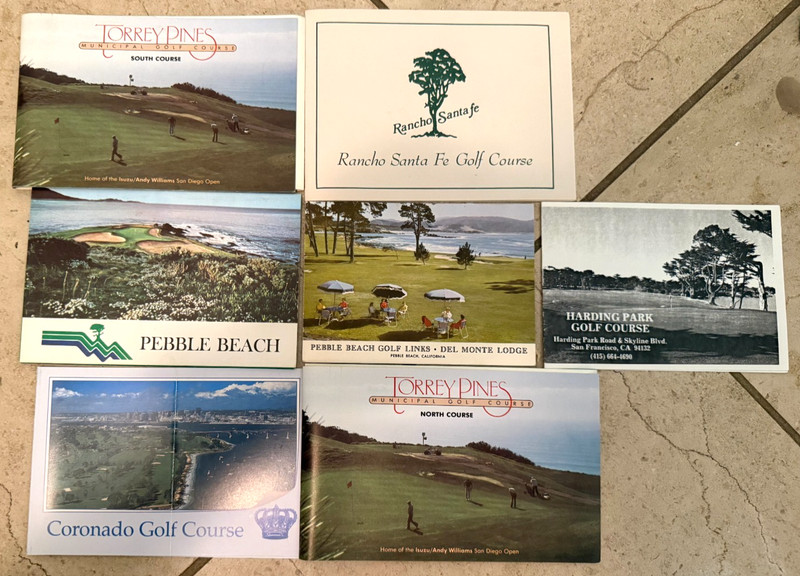 7 NEW CALIFORNIA GOLF SCORECARDS